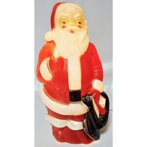 Vintage 1968 Empire Blow Mold Light Up 13" Santa Claus Christmas Figurine Decor